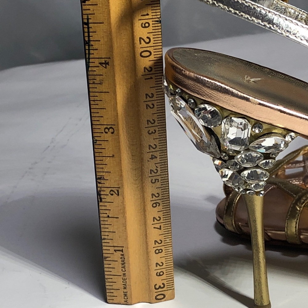 Glitzy Authentic Miu Miu Metallic Strappy Heels, Size 6 1/2 (US) - Picture 14 of 16